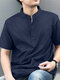 Mens Stand Collar Basic Designed Casual Shirt - Navy