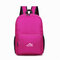Nylon Folding Lightwight Backpack Shoulder Bag Outdoor Sports Bag - Fuchsia