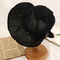 Women's Foldable Cotton And Linen Sun Beach Basin Hat Outdoor Summer Travel Straw Hat  - Black