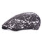 Mens Cotton Diamond Graffiti Beret Hat Casual Outdoor Golf Visor Flat Caps Forward Hat - Black