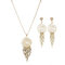 Statement Womens Bridal Wedding Jewelry Set Spiral Tassel Pendant Long Necklaces Drop Earrings - Gold