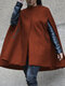 Solid Color Pocket Sleeveless Casual Cape Coat for Women - Orange