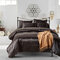 3pcs/set Solid Color Bedding Sets King Double Size Satin Silk Like Summer Single Bed Linen China Luxury Bedding Kit Duvet Cover Set - Black