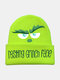 Men & Women Cute Cartoon Green Monster Pattern Knitted Hat Ski Cap All-match Beanie Hat - Green
