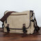 Men Vintage Large Capacity Wear-Resistant Canvas Crossbody Bag Casual Shoulder Bag - Khaki Without Logo