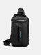 Men USB Charging Multi-carry Outdoor Waterproof Crossbody Bag Chest Bag Sling Bag - Black
