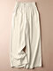 Pantalon à jambe large avec poche à taille élastique pour femmes - Abricot