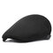 Men's Casual Beret Cap Spring And Summer Breathable Lightweight Net Cap Adjustable Solid Color Cap - Black