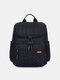 Women Nylon Fabric Casual Large Capacity Mommy Bag Wet and Dry Separation Design Backpack - Black