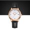 Trendy Quartz Watches Round Dial Flower Numeral Simple Leather Strap Watches for Women - Black