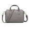 Women Solid PU Leather Boston Handbag Casual Crossbody Bag - Gray