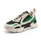 Men Color Blocking Lace-up Round Toe Chunky Sneaker Shoes - Green