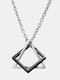 Vintage Square Geometric Squid Game Triangle-shape Titanium Steel Necklaces - #03
