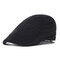 Mens Vintage Comfortable Soft Sunshade Cotton Adjustable Beret Cap Outdoor Travel Hat - Black