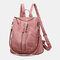 Women Anti-theft Shoulder Bag Solid Backpack - Pink