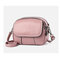 Women Faux Leather Plain Solid Shell Bag Shoulder Bag Phone Bag - Pink