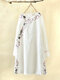 Embroidered Linen Long Sleeve Vintage Shirt - White