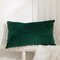 1 housse de coussin en flanelle 30 * 50 cm Soft taie d'oreiller de canapé-lit rétractable - vert