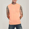 Mens Sport Sleeveless Tank Tops Solid Color Comfortable Casual Cotton Vest - Orange
