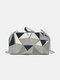 Damen Dacron Stoff Elegante Party Clutch Bag Convertible Strap Shaped Bag - Silber
