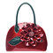 Women Fashion Elegant High Light Patent Leather Waterproof Small Shoulder Bag Handbag - Wine Red