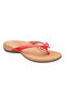 Women Large Size Bowknot Clip Toe Flip Flops Beach Wedges Sandals - Red