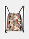 Women Cat Print Backpack Shopping Bag - #05
