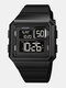 4 Colors Silicone Sports Rectangle Dial Smart Watches Luminous Multifunctional Digital Watches - Black