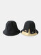 Unisex Cotton Patchwork Contrast Color Double-sided Wearable Bucket Hat - Black