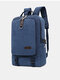 Men Canvas Vintage Large Capacity Laptop Bag Casual Outdoor Durable Backpack - Blue