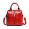 Women Vintage PU Leather Handbag Casual Crossbody Bag - Red