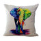 Ink Painting Elephant Cotton Linen Pillow Home Decoration Holiday Cushion Pillowcase - #5