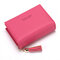Women Faux Leather Tassel Card Holder Coin Purse - Rose Red