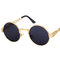 Women Classic Gothic Round Steampunk Sunglasses Travel Casual Metal Frame UV400 Glasses - 2