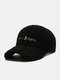 Unisex Lamb Plush Solid Color Letter Pattern Embroidery All-match Simple Warmth Baseball Cap - Black