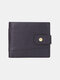 Men Genuine Leather Lattice Money Clips Card Case Coin Purse Wallet - Black
