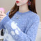 Season Thickened Water Christmas Student Slim Temperament Water Loose Hooded Elk Thick Sweater - Blue
