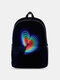 Women Nylon Colorful Cartoon Rainbow Large Capacity Backpack - 20