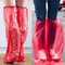 Women Outdoor Disposable Thickening Waterproof Rain Shoes Covers - Red