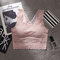 Silk Top Underwear No Steel Ring One-piece Wrapped Chest Lace Beauty Back Sports Sleep Bra - Pink