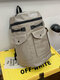 Men Oxford Casual Large Capacity Wear-Resistant Backpack Travel Bag - Khaki