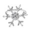 Dazzling Zirconia Flower Windmill Snowflake Charm Rotatable Fashion Silver Rings - #3
