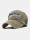 Men Cotton Letter Embroidery Pattern Casual Sport Curve Brim Sunshade Baseball Hat - Khaki