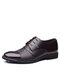 Men Stylish Cap Toe Alligator Lace Up Business Casual Dress Shoes - Brown