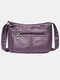 Women PU Leather Anti-theft Multi-Layers Crossbody Bag Shoulder Bag - Purple