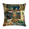 خمر نمط القط الفارسي المطبوعة غطاء وسادة كتان المنزل أريكة ديكور فني مكتب رمي غطاء وسادة - #15