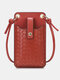 Women PU Leather Anti-theft Card-holder 6.5 Inch Phone Bag Crossbody Bag - Red
