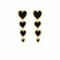 خمر الخوخ قلب أقراط قلادة معدنية هندسية طويلة الأذن قطرة مجوهرات لطيف - أسود