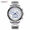 LONGBO Charming Mens Watches Stainless Steel Luminous Waterproof Silver Watches for Men - White
