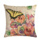 Capa de almofada de algodão de linho borboleta estilo vintage fronhas de lance para sofá doméstico - #10